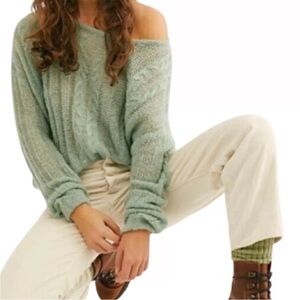 Free People Angel Soft Pullover Sweater Sage Green Medium